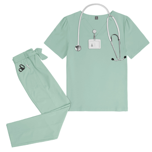 Uniforme de travail médical confortable pour salon de beauté avec logo personnalisé, ensembles de blouses unisexes, tissu extensible en polyester, infirmière d'hôpital - Product Image 6