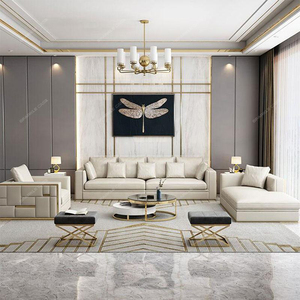 ชุดโซฟาหนังหรูหราน้ำหนักเบา, ชุดโซฟาห้องนั่งเล่น - Product Image 3