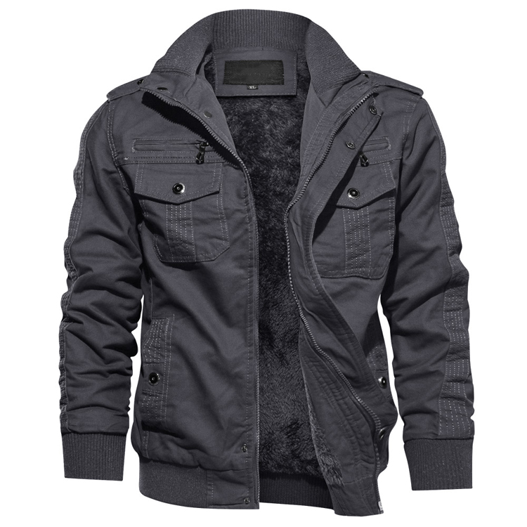 Chaqueta informal de talla grande para hombre, abrigo de algodón lavado, forro polar, táctico, para invierno, 6XL