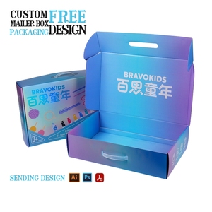 Hộp sóng ba chiều vận chuyển hộp ba chiều Tùy chỉnh màu sắc hộp các tông với tay cầm dây - Product Image 2