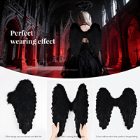 Ensemble d'ailes d'ange en plumes naturelles en gros pour Halloween, cosplay, fête, accessoires photo ajustables, fabricant