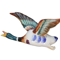 Décoration animale en céramique personnalisée en gros, style mid-century, oiseau volant, oie, jardinière murale, poches, canard colvert, plaques murales