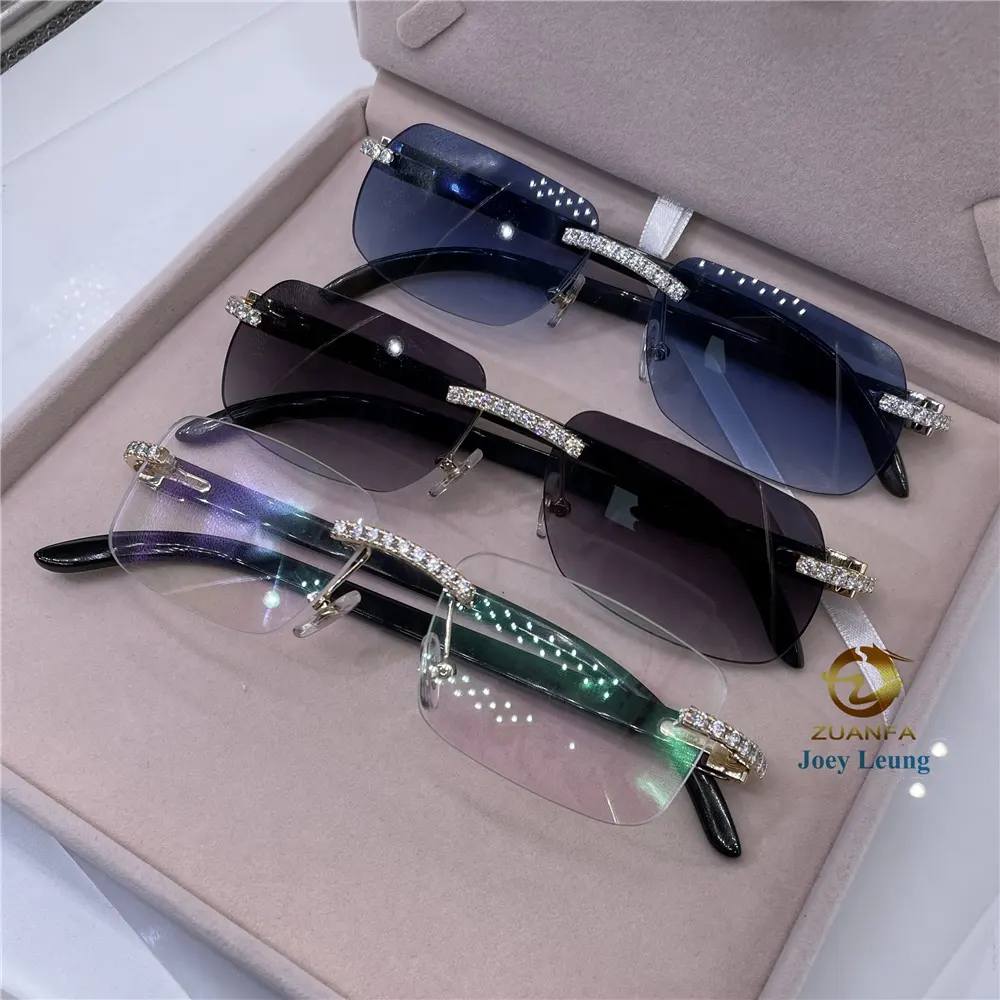 Hot Fashion Classic Design 10k Real Gold VVS Moissanite Sunglasses Mens Luxury Sunglasses 2022