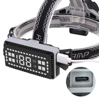 Lampe de casque de sécurité minière Xhp99 IP66 étanche 1800 lumens en alliage d'aluminium avec zoom, 2 piles rechargeables 18650, LED à intensité variable