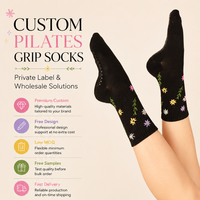 Chaussettes de yoga et de Pilates respirantes antibactériennes pour femmes, antidérapantes, pour le fitness, les sports d'intérieur et l'entraînement, avec logo personnalisé