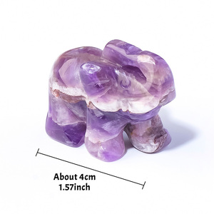 Vente <span class=keywords><strong>en</strong></span> gros de sculptures d'éléphants gravées à la main <span class=keywords><strong>en</strong></span> cristal naturel, décoration d'intérieur, tendance de la mode - Product Image 2