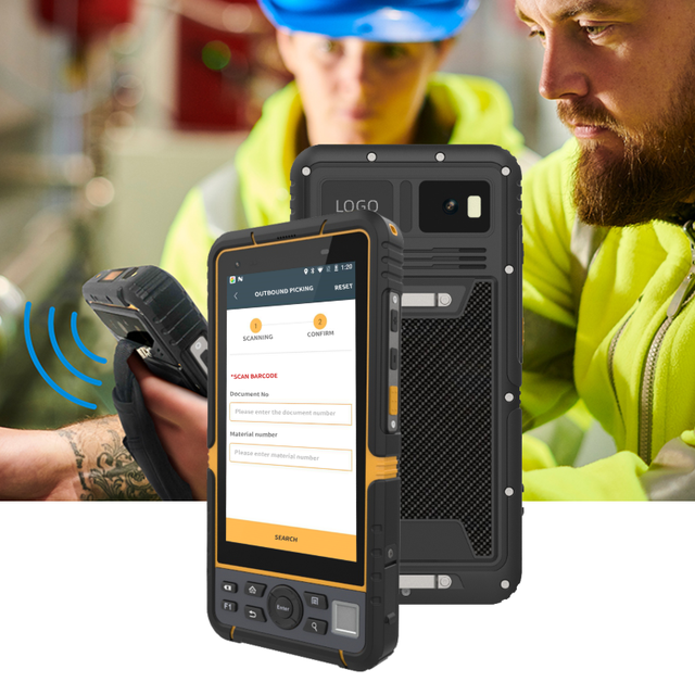 OEM T60 Waterproof Android 13 PDA UHF RFID Reader 500nits Barcode Scanner Industrial Durable Handheld Printer Industrial WIFI