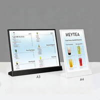Caja de Luz LED Rectangular A4, Soporte para Letreros Comerciales de Interior y Exterior, Hecho de Plástico Acrílico, para Menús de Restaurantes