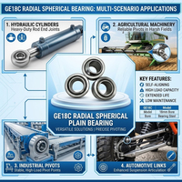 Rotule à billes sphérique en acier chromé GE18C de haute précision OEM pour vérin hydraulique de machine agricole