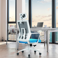 Chaise de bureau ergonomique en maille, pivotante, réglable en hauteur, avec système de levage à gaz, confortable et moderne