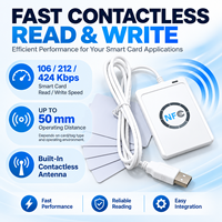 13.56MHz ISO14443A NFC Pembaca dan Penulis Kartu Pintar Tanpa Kontak Kompatibel ACR122U