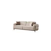 Ensemble de canapés modulaires de luxe en tissu polaire crème, style italien moderne, pour salons de centres commerciaux et appartements