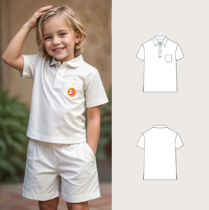 T-shirt polo de golf pour enfants en jersey surdimensionné respirant à manches courtes et séchage rapide avec logo personnalisé OEM - Product Image 1