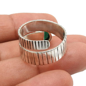 Classic <b>Spinner</b> Jewelry Best Quality Handmade 925 Sterling <b>Silver</b> Natural Green Onyx Gemstone Solid 925 <b>Silver</b> Stamped <b>Rings</b> OEM - Product Image 5