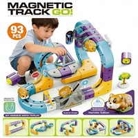 Juego de Pistas de Carreras 3D Flexibles con Rieles de Levitación Magnética, Tren Eléctrico de Ensamblaje para Niños con Bloques de Construcción STEM Maglev
