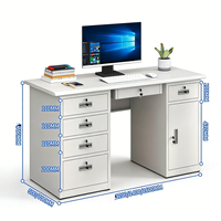 Bureau d'ordinateur de bureau moderne en acier avec 6 tiroirs (verrouillage individuel) Armoire de rangement Plusieurs tailles Poste de travail Utilisation à domicile/commerciale/en salle de sport