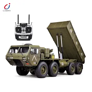 Chengji 2023 New Design Rc 1/12 2.4G 8*8 Dump Toy 8channel Simulation Military Truck Remote Control For Kids