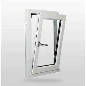 Low Price Heat Insulated Verticals Upvc Tilt Turn Windows Double Glass vinyl Window For Apartment