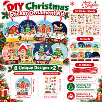 Nouveau kit de décoration de Noël transfrontalier DIY créatif, autocollants de scène en papier de style européen et américain