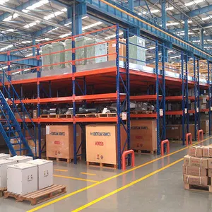 Attic Platform Shelves Steel Structure Warehouse Mezzanine Indoor Second Floor Warehouse Building Detachable Partition