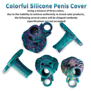 Guaina per Pene a Forma di Elefante, Anello in Silicone per Pene, Pompa per Pene, Copri-Dildo Riutilizzabile, Giocattoli per Adulti Maschili, Masturbatore per Uomo - Product Image 4
