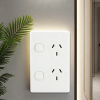 YOUU soket dinding seri klasik SAA untuk 10A, soket dinding titik daya ganda vertikal dengan 2 outlet untuk Australia dan Selandia Baru