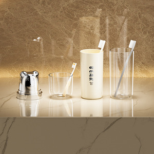 Travel Wash Cup Portable Rinsing Cup Toothpaste Storage Cup For Toiletries Set Standing Type Round Shape - Product Image 5