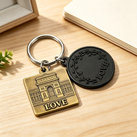 Porte-clés personnalisé sur mesure, plaque métallique simple face, porte-clés métallique luxueux