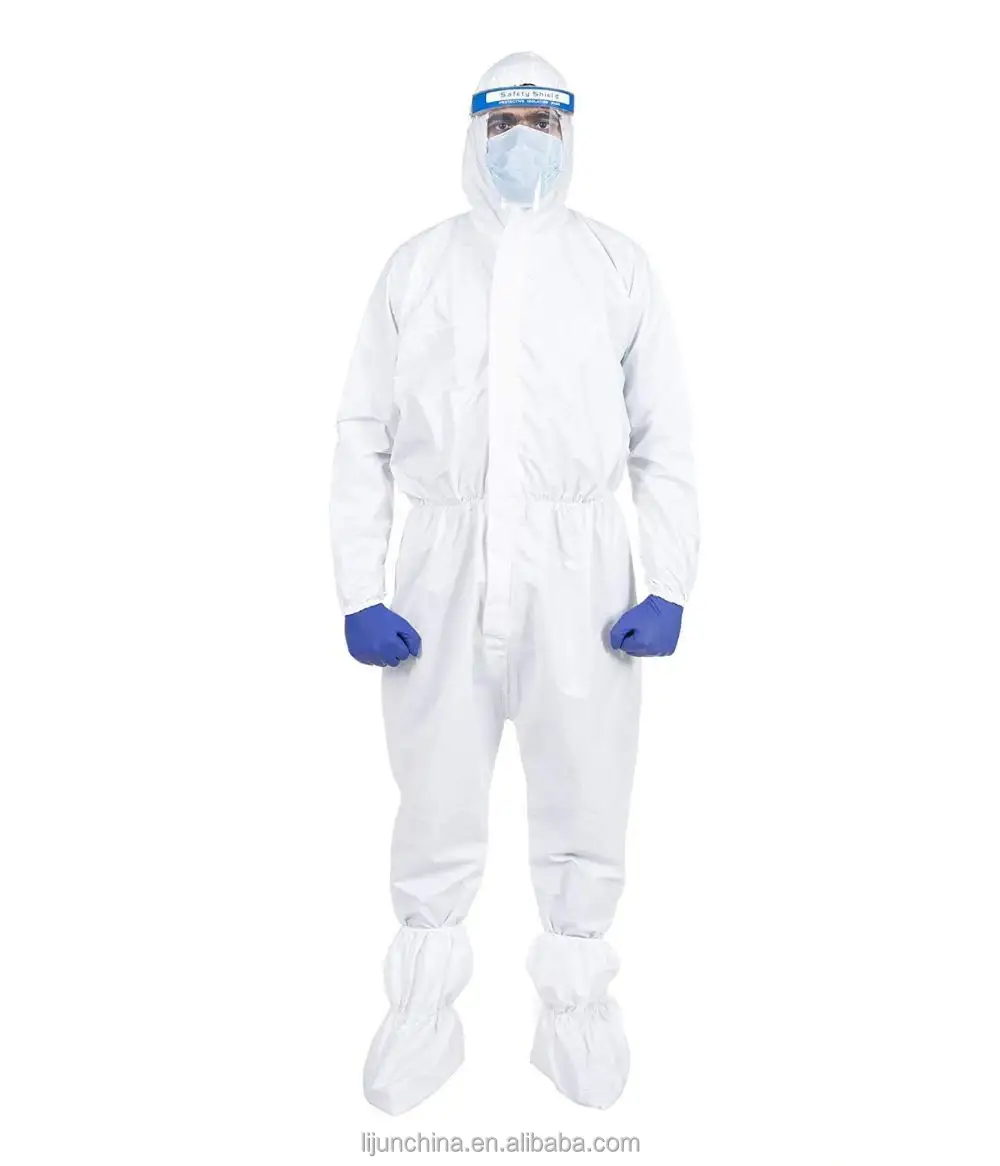 Micro porus Water proof Clean room Industrial Retard ant Ppe Insgesamt gebundene SMS Aami Level 4 Sf Flammens chutz overall