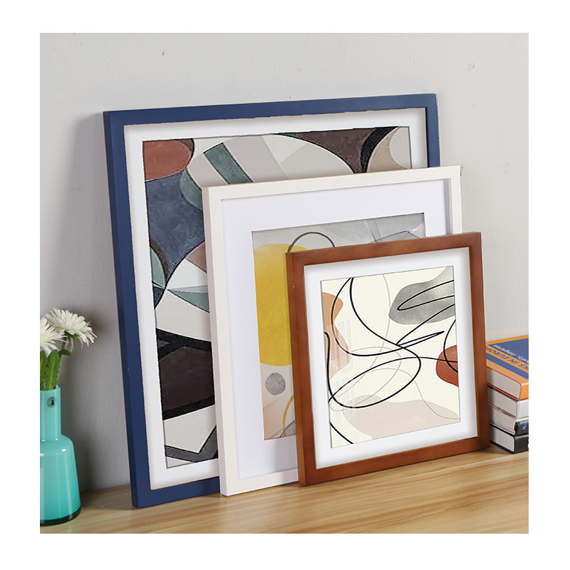 Solid Wood Square Photo Frame Hanging On The Wall, Calligraphy, Chinese Painting Framing, Grain