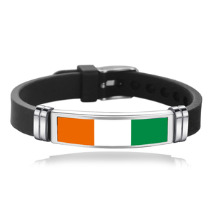 Bracelet en cuir incrusté d'acrylique avec drapeaux de tous les pays africains (Tunisie, Kenya, Mali, Ghana) pour la commémoration des voyages et des anniversaires - Product Image 3