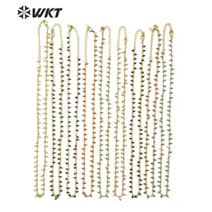 WT-N1202 Hot Sales Crystal Beads Chain Fashion Jewelry Rosary Beads Chain 3mm New Arrival Crystal Beads Necklace