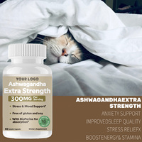 Capsules d'Ashwagandha personnalisées Pilules du sommeil Soulagement du stress Soutien de l'humeur KSM 66 Capsules d'Ashwagandha Force 3000mg Soutien énergétique