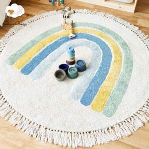 <span class=keywords><strong>Tapis</strong></span> rond de dessin animé Lion pour enfants, <span class=keywords><strong>tapis</strong></span> de jeu doux pour bébé, <span class=keywords><strong>tapis</strong></span> de jeu <span class=keywords><strong>arc</strong></span>-<span class=keywords><strong>en</strong></span>-<span class=keywords><strong>ciel</strong></span> pour chambres d'enfants - Product Image 3