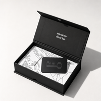 Boîte à cartes magnétique personnalisée à rabat fin avec insert en papier pour cartes VIP, emballage OEM