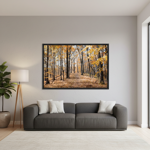 Autumn Forest Canvas Print: Serene Landscape Wall Art Decor,<b>BLACK</b> <b>FRAMED</b> CANVAS - Product Image 3
