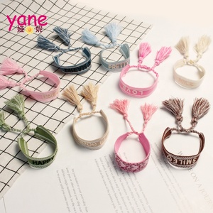 Tessuto Lettera Braccialetto Del Braccialetto Logo Ricamato Fascia di Polso Nappa Braccialetto Per Le Ragazze - Product Image 3