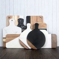 Plateau en bois massif avec joint en marbre, planche à découper pour comptoir de cuisine, pièce décorative, accessoires de design, épaisseur 1,3 cm