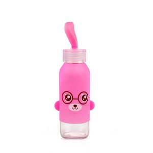 Bouteilles en verre de verre, 50/300ml, vente en gros, forme d'ours rose avec film plastique pour éviter les brûler, pichet à eau en verre - Product Image 2