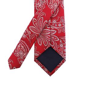 Bonne Qualité Chine En Gros À La Main De Mariage Personnalisé Cravate 100% Soie Jacquard Tissé Rouge Argent Cravates pour Hommes Paisley - Product Image 6
