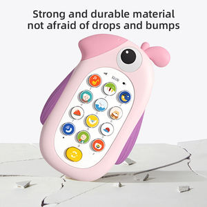 Jouet de téléphone en silicone pour bébé, 6 motifs de dessins animés, 13 touches, 3 modes, mode veille, 15 chansons apaisantes, cadeau éducatif précoce - Product Image 6