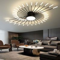 Vente Feu d'artifice Lumière Chambre Salon Intérieur Décoration Éclairage Feu d'artifice Acrylique Or Noir Led Plafonniers