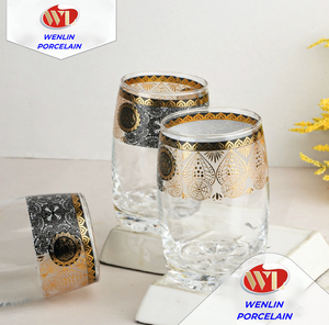 Juego de tazas de café de vidrio impreso, caja de regalo personalizable a granel, Habesha taza de té de oro, diseño árabe etíope <span class=keywords><strong>Lobel</strong></span> de cerámica y porcelana - Product Image 2