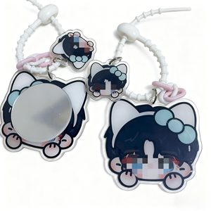 Custom Wholesale Double Sided Printed Funny Anime <b>Plastic</b> Acrylic Keychain Back <b>Mirror</b> Key Chains Cute Charms - Product Image 5