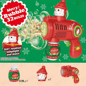 Haute quantité Festival <span class=keywords><strong>mariage</strong></span> plastique eau <span class=keywords><strong>savon</strong></span> noël 32 trous auto-amorçante Santa rotatif bulle <span class=keywords><strong>machine</strong></span> avec musique légère - Product Image 3