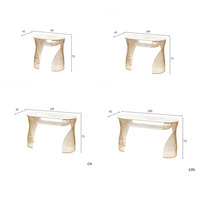 Ensemble table et chaises européennes modernes pour manucure avec cadre en métal et dessus en marbre