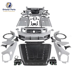 Para <span class=keywords><strong>Mercedes</strong></span> Benz <span class=keywords><strong>Gwagon</strong></span> W464 G63 Kit de carrocería de carbono seco actualización P900 P850 M estilo parachoques delantero parachoques trasero guardabarros Spoiler Hood - Product Image 1