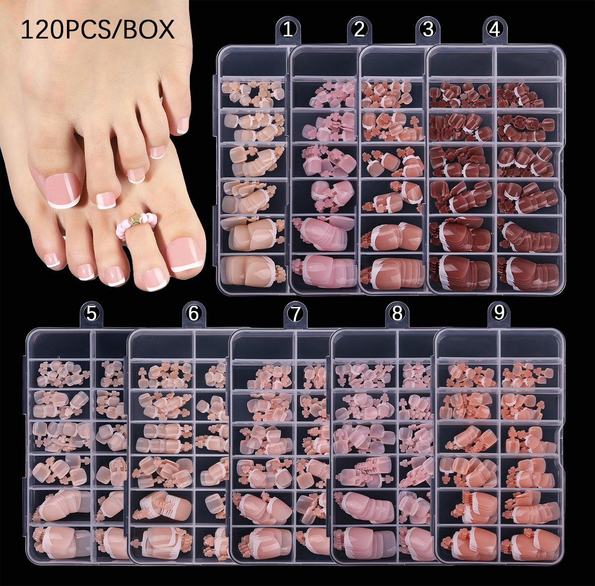 120pcs français ongles