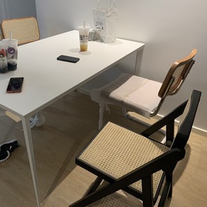 Folding Rattan Chair Natural Wood Color Rectangular Garden Chair For Study Room Coffee Shop Japanese Style Lounge <b>Stool</b> - Product Image 2