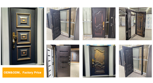 Роскошная турецкая бронированная дверь в современном стиле, звукоизоляционная входная дверь из холоднокатаной стали, антивандальная дверь для виллы - Product Image 6